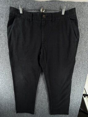 Peter Manning Black Twill Chino 36x28 Garment Dye Pants Standard Fit 36X27.5